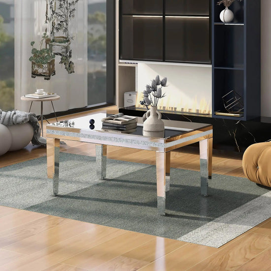 Modern Glass Mirrored Coffee Table