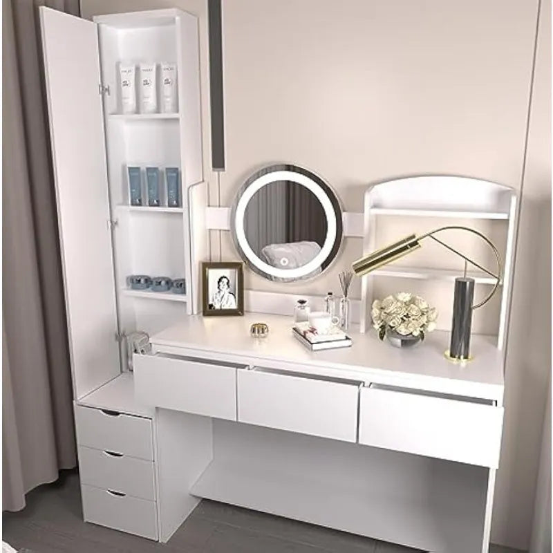 Makeup Vanity Desk with Adjustable Touch Light