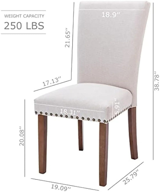 4PCS Upholstered Fabric Dining Chairs Set