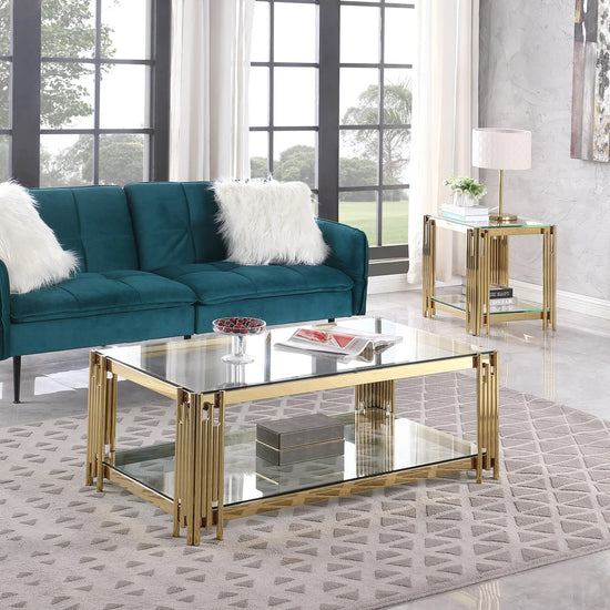 Glass Top Rectangular Coffee Table