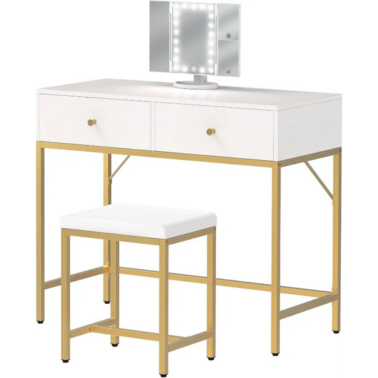 Makeup Vanity Desk with Stool