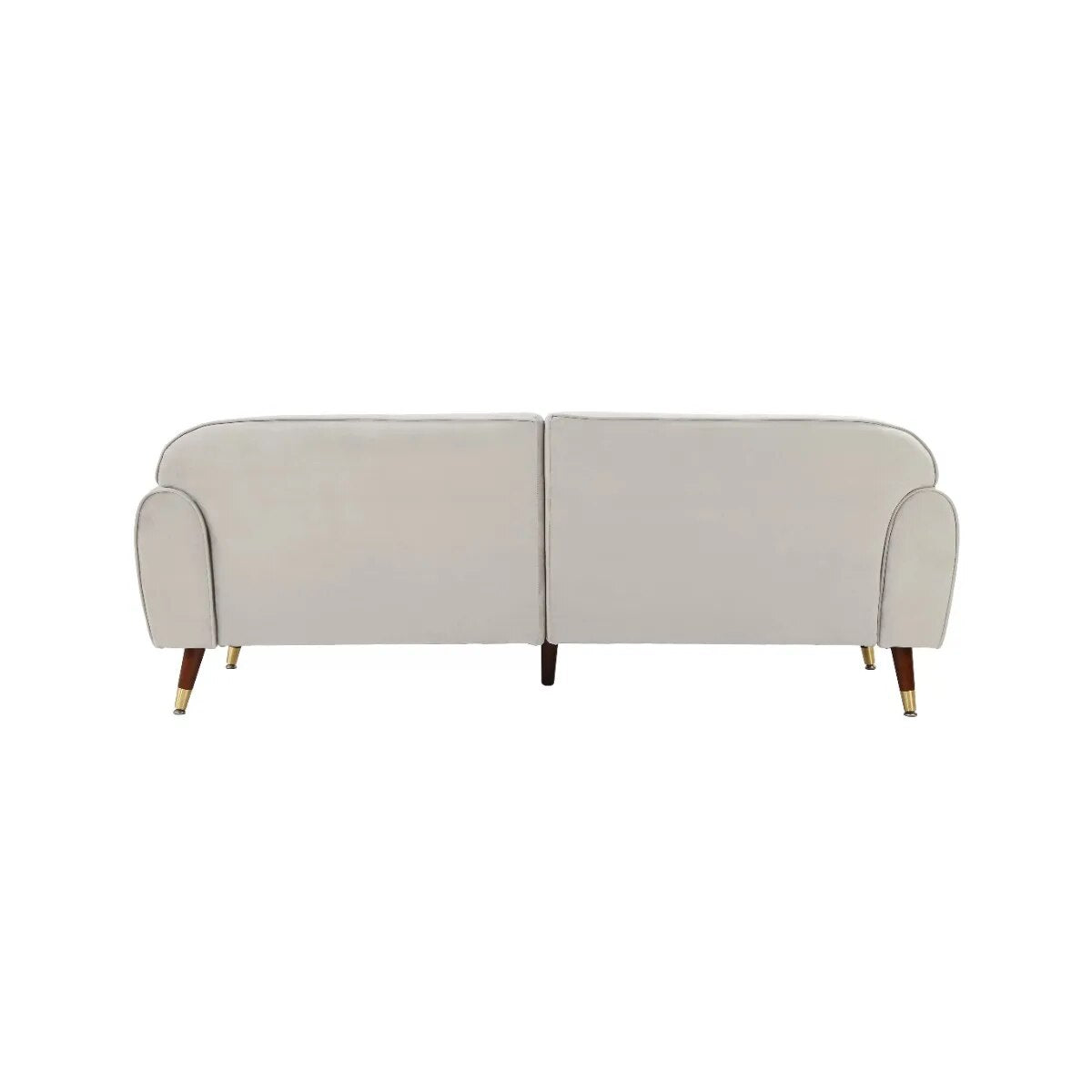 2 Seater Beige Velvet Sofa