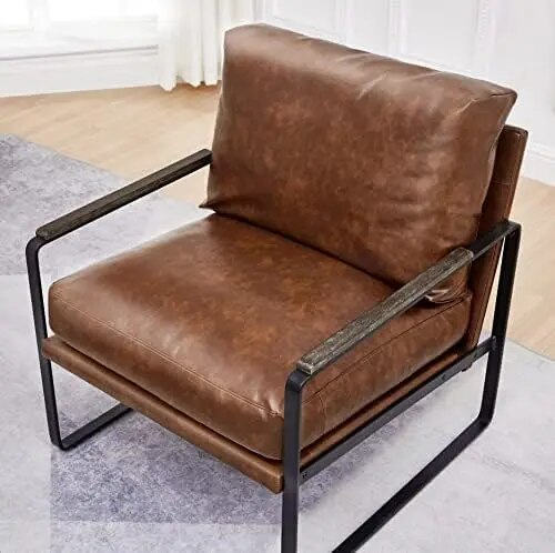 Modern Faux Leather Armchair