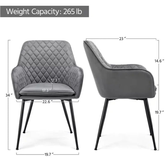 Modern Upholstered Fabric Dining Chair Set