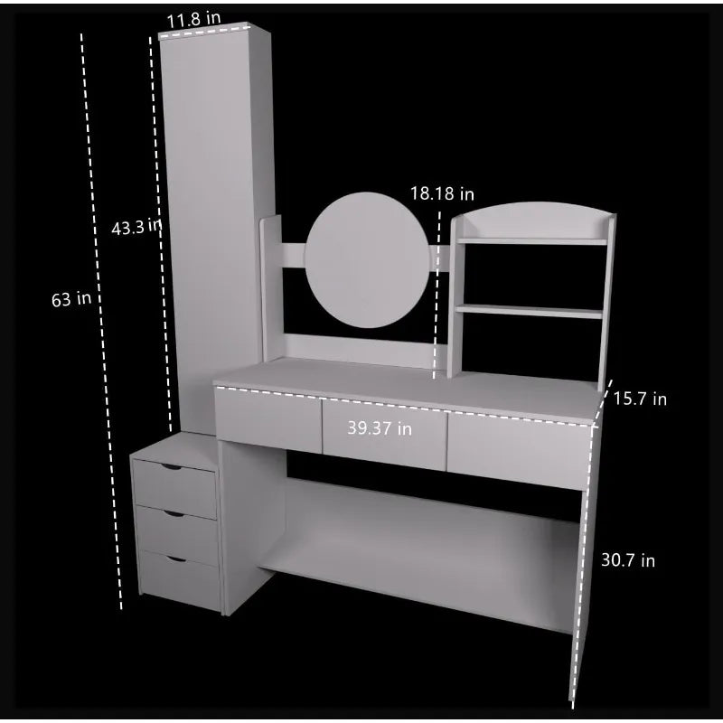 Makeup Vanity Desk with Adjustable Touch Light