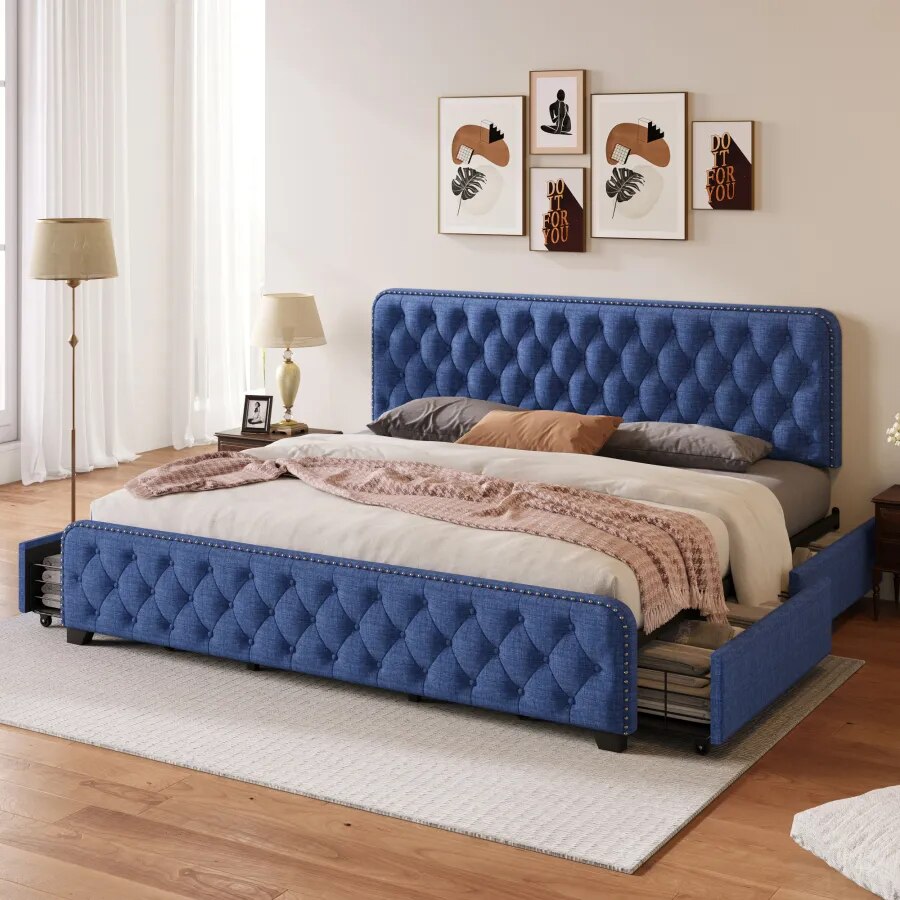 King Size Upholstered Bed