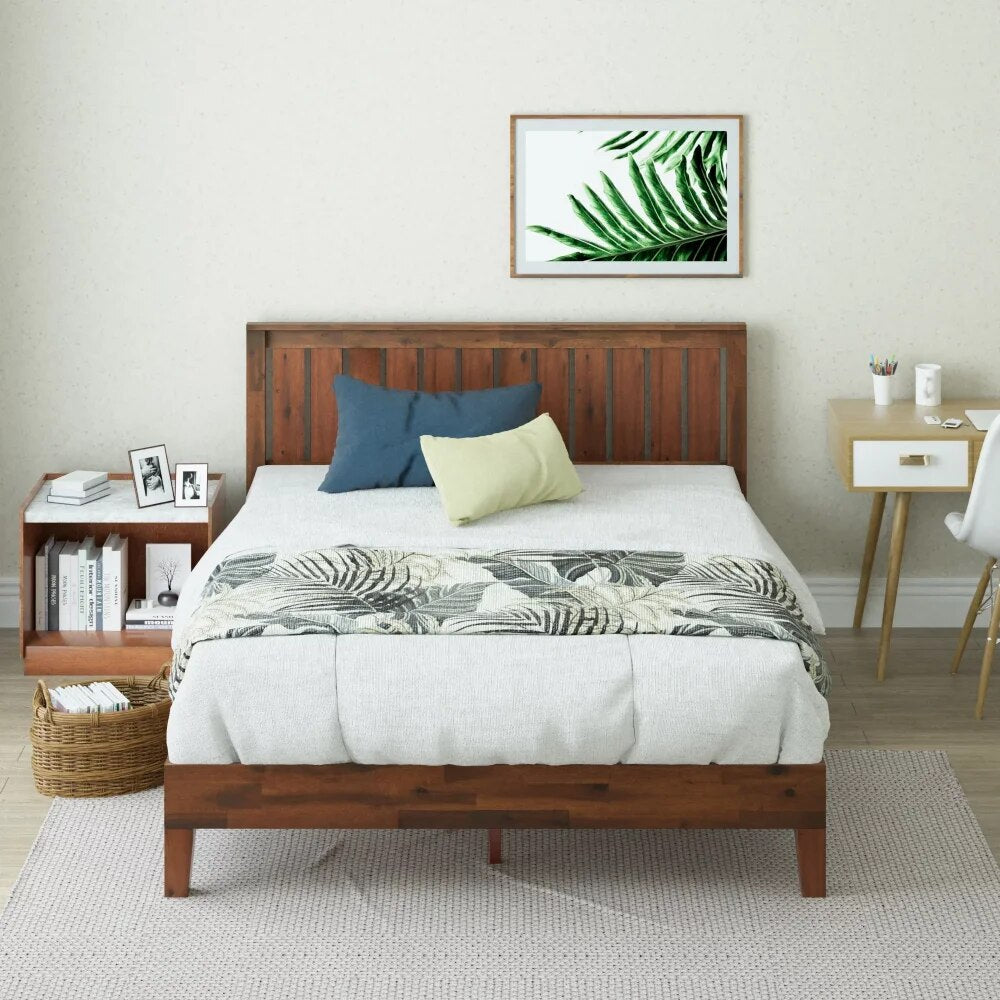 Deluxe Wood Bed Frame with Headboard