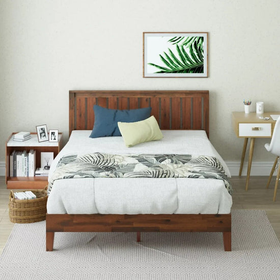 Deluxe Wood Bed Frame with Headboard