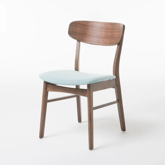 Mint Fabric Walnut Finish Dining Chair Set