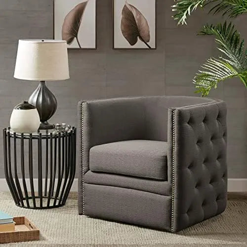 Metal Base Fabric Swivel Chair