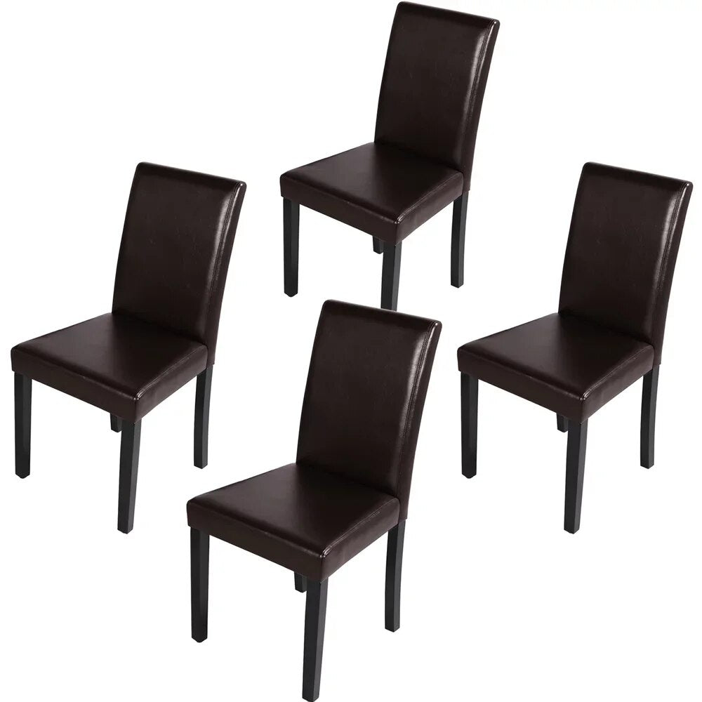 4 PCS Modern Padded Leather Dining Chair Set