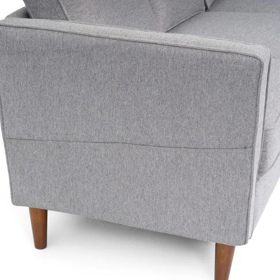 Upholstered Fabric Sofa with Armrest Pocket