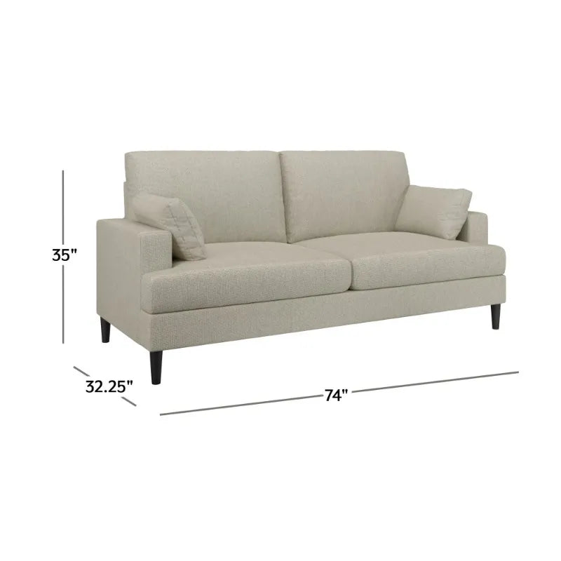 Oatmeal Fabric Upholstered Sofa