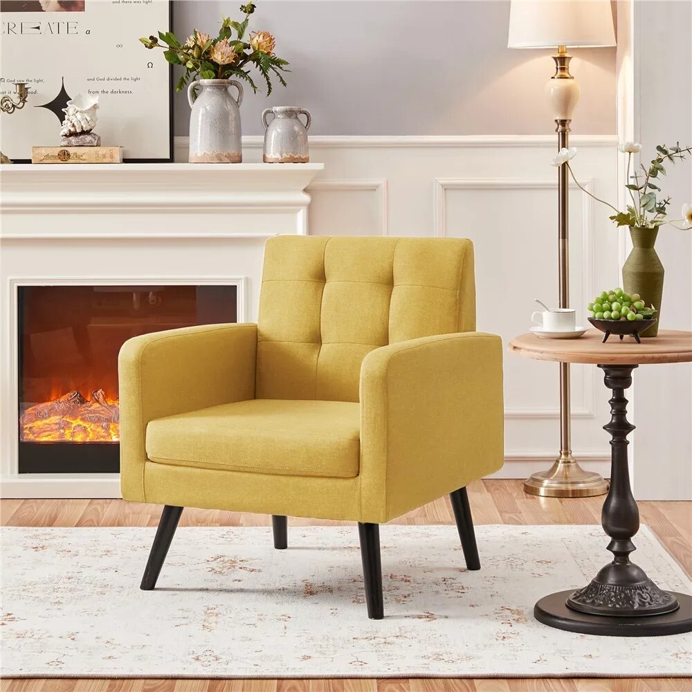 Modern Yellow Accent Armchair