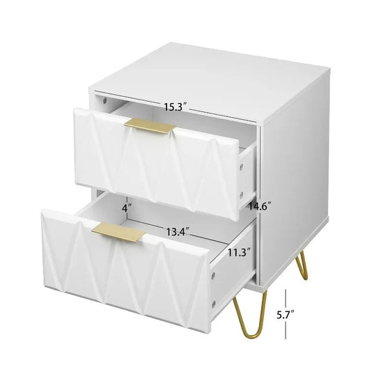 Modern 2 Drawers Nightstand Set