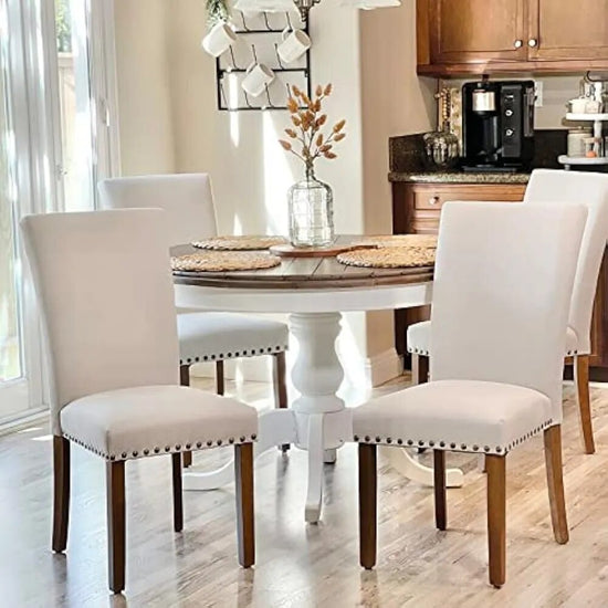 4PCS Upholstered Fabric Dining Chairs Set