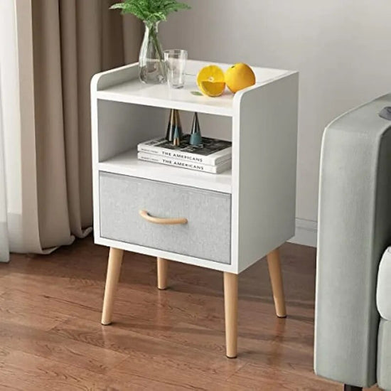 Minimalist NightStand with Fabric Drawer