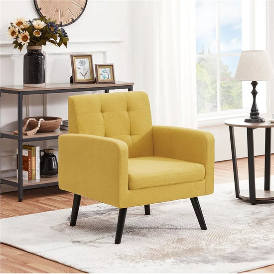 Modern Yellow Accent Armchair