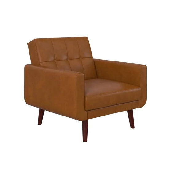 Camel Faux Leather Armchair