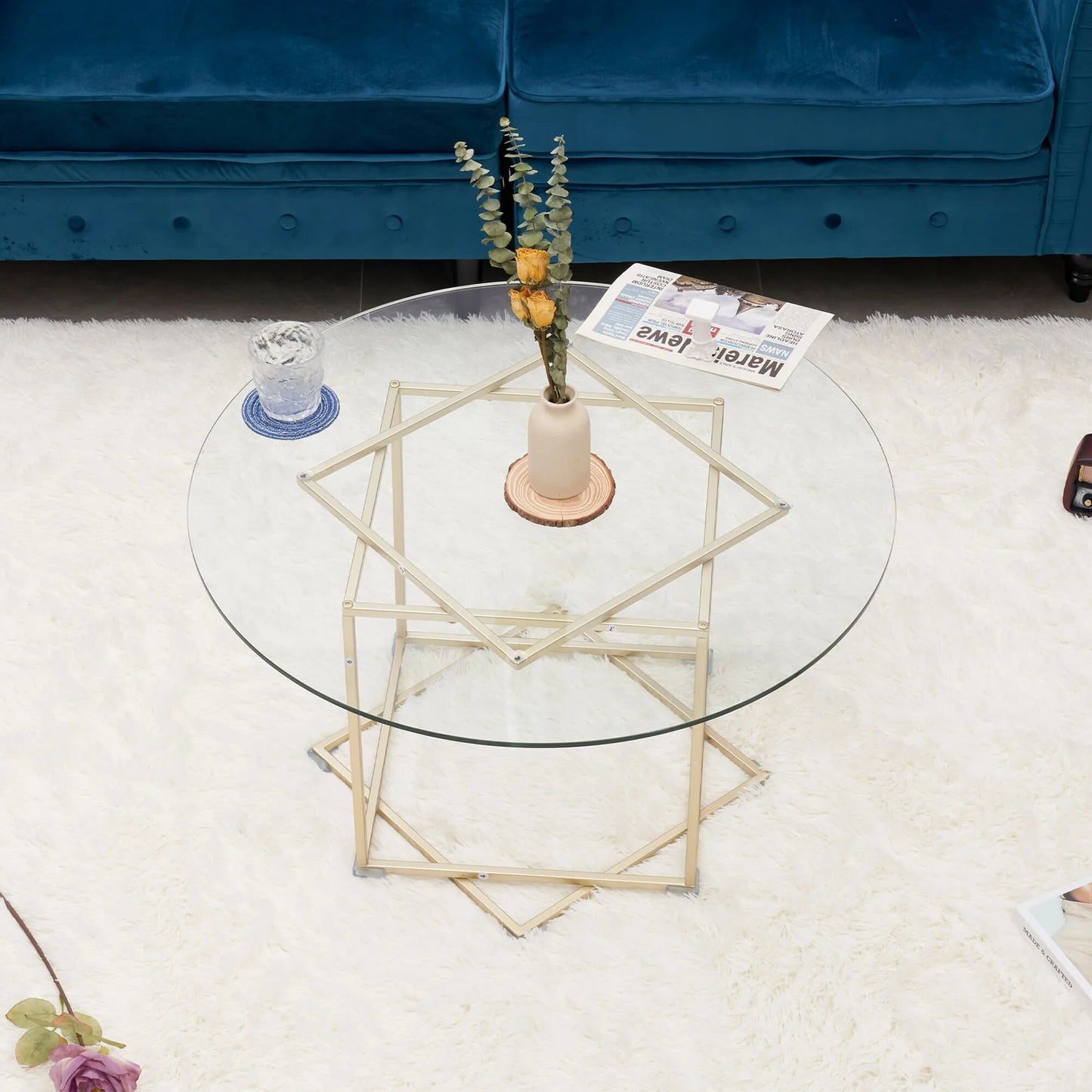 Round Glass Top Coffee Table