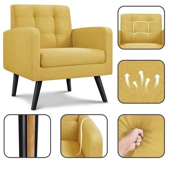 Modern Yellow Accent Armchair