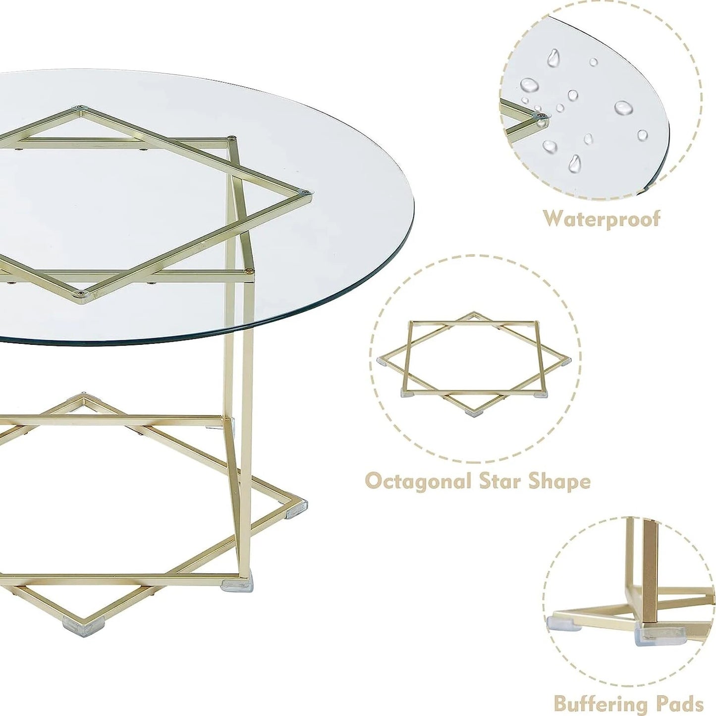 Round Glass Top Coffee Table