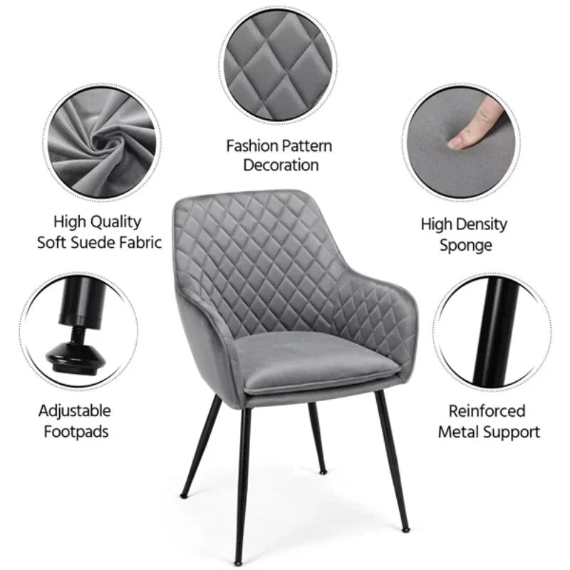 Modern Upholstered Fabric Dining Chair Set