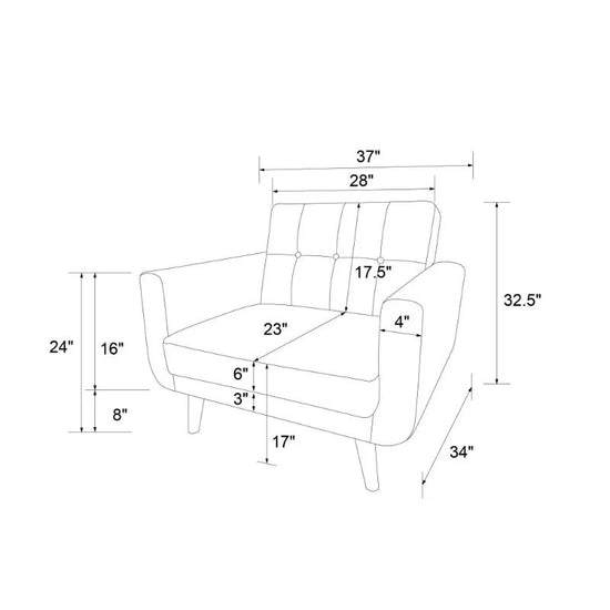 Camel Faux Leather Armchair