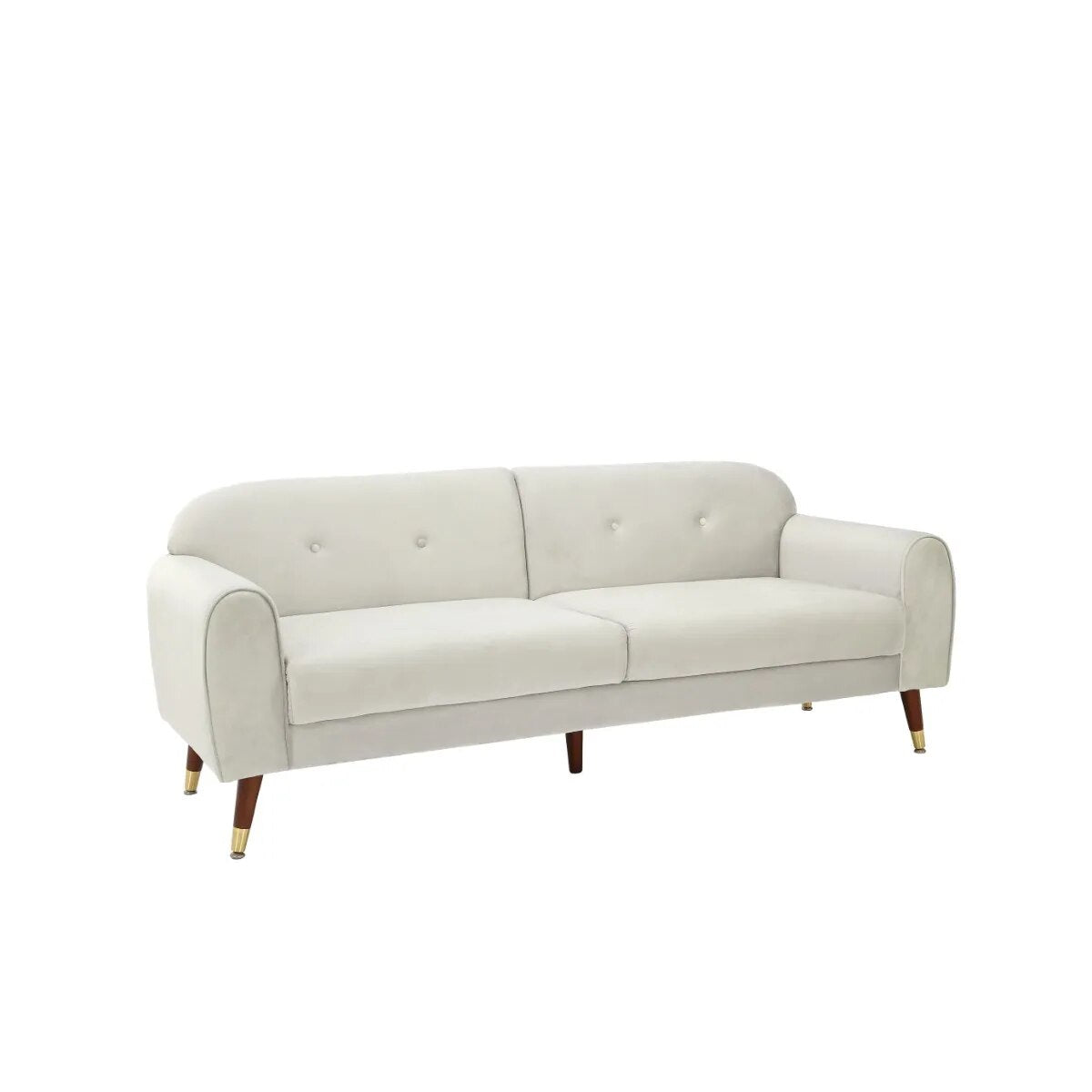 2 Seater Beige Velvet Sofa