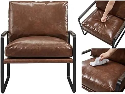 Modern Faux Leather Armchair