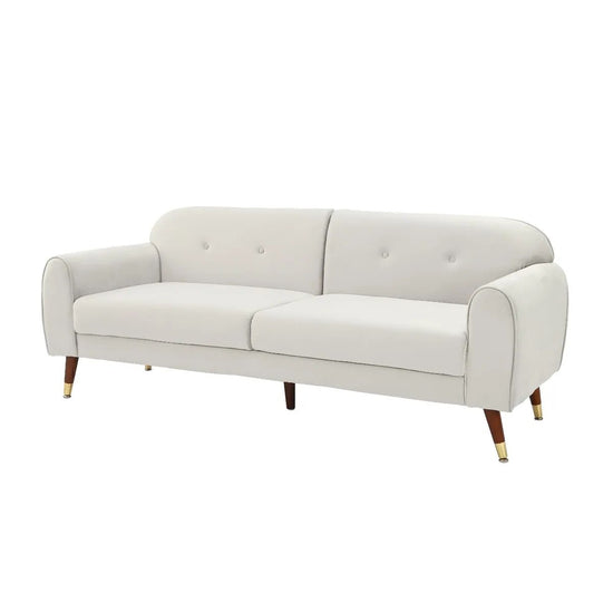 2 Seater Beige Velvet Sofa