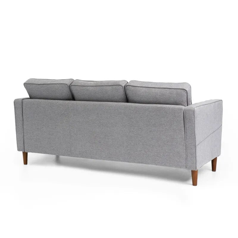 Upholstered Fabric Sofa with Armrest Pocket