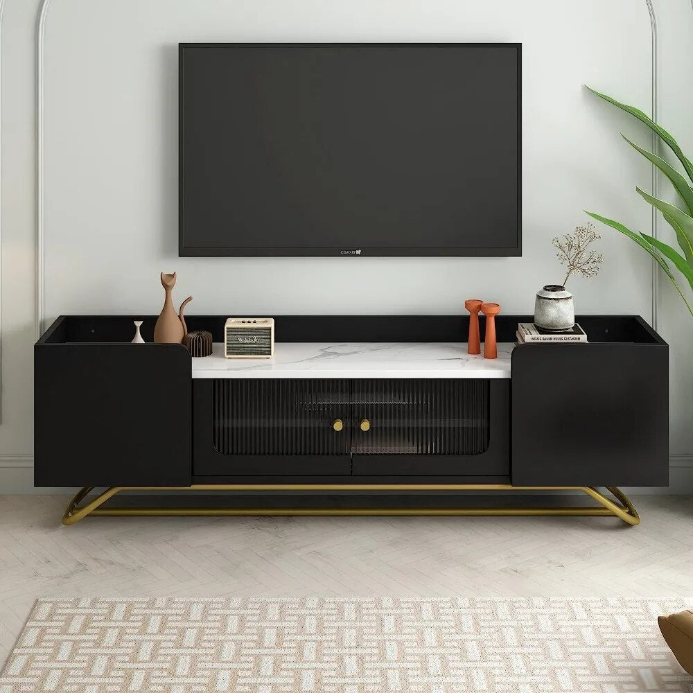 Faux Marble Top TV Stand