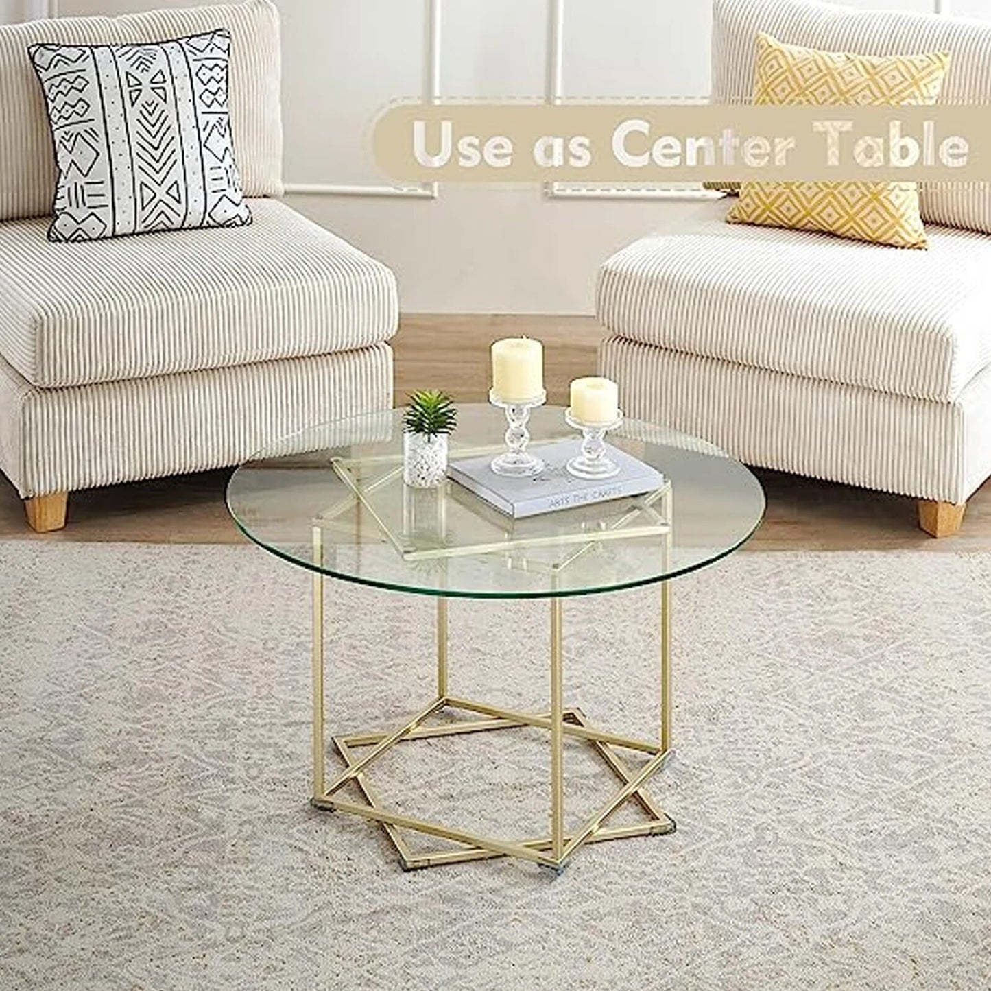 Round Glass Top Coffee Table