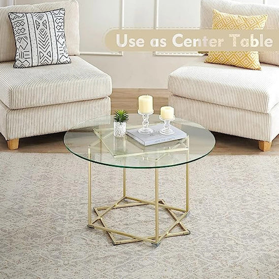 Round Glass Top Coffee Table