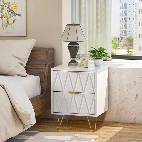 Modern 2 Drawers Nightstand Set