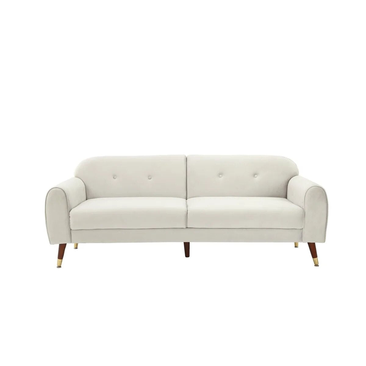 2 Seater Beige Velvet Sofa