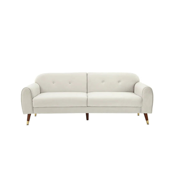 2 Seater Beige Velvet Sofa