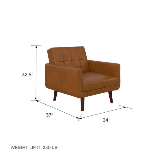 Camel Faux Leather Armchair