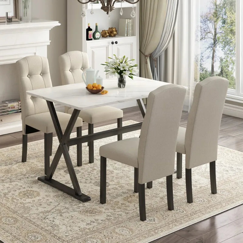 Marble Top Dining Table