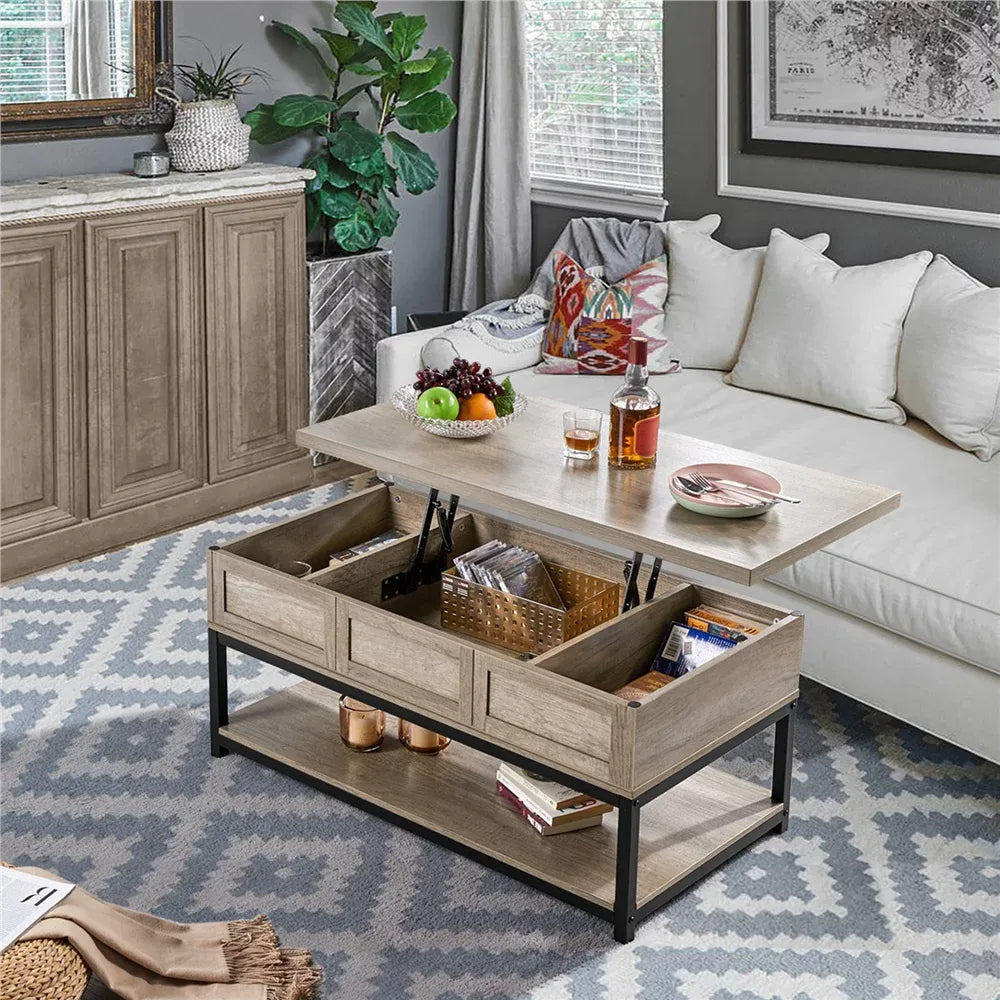Grey wash lift top coffee table sales